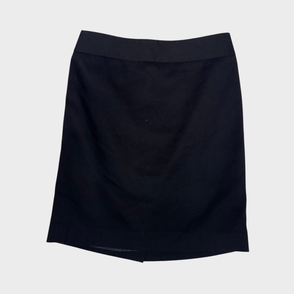 Anne Klein Size 8 Black Pencil Skirt Back Zipper Polyester Viscose Elastane